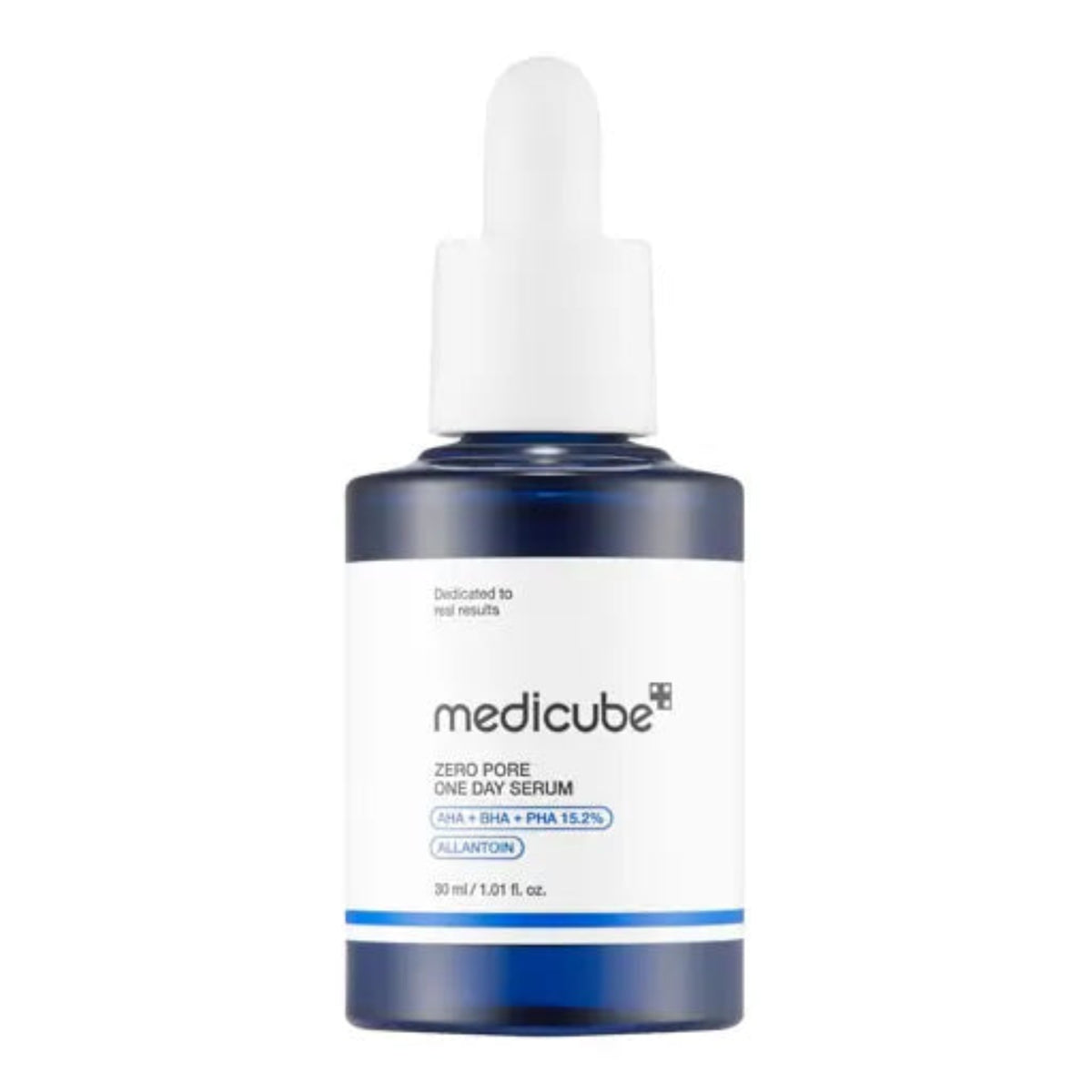 Bottle: MEDICUBE Zero Pore One Day Peptide Serum in a white bottle with a dark blue cap.
