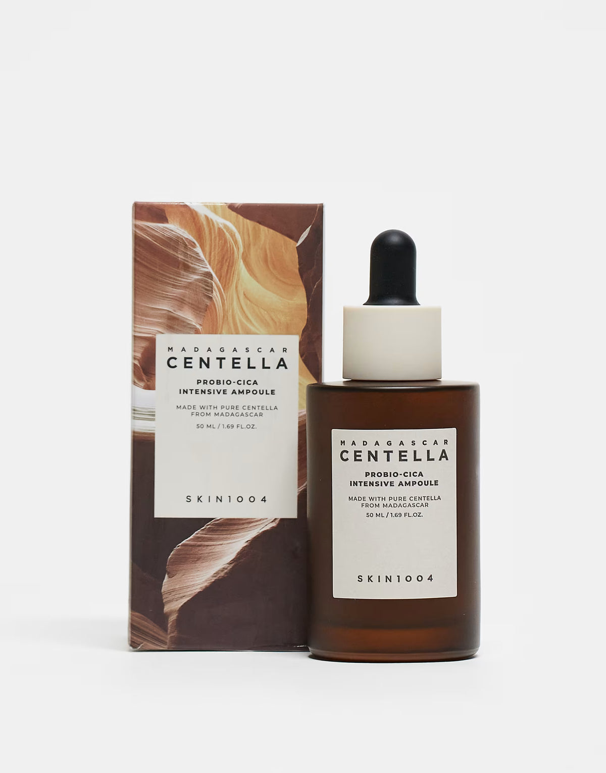 SKIN1004 Madagascar Centella Probio-Cica Intensive Ampoule bottle beside its box