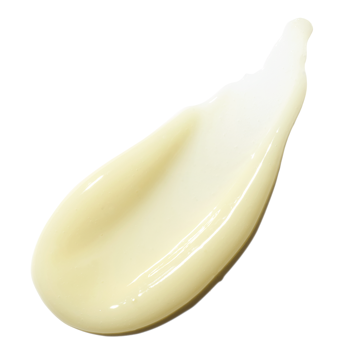 Pale beige swatch of LANEIGE Lip Glowy Balm Vanilla on a white background.