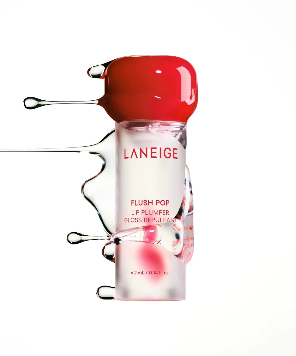 LANEIGE Flush Pop Lip Plumper bottle with a glossy red cap