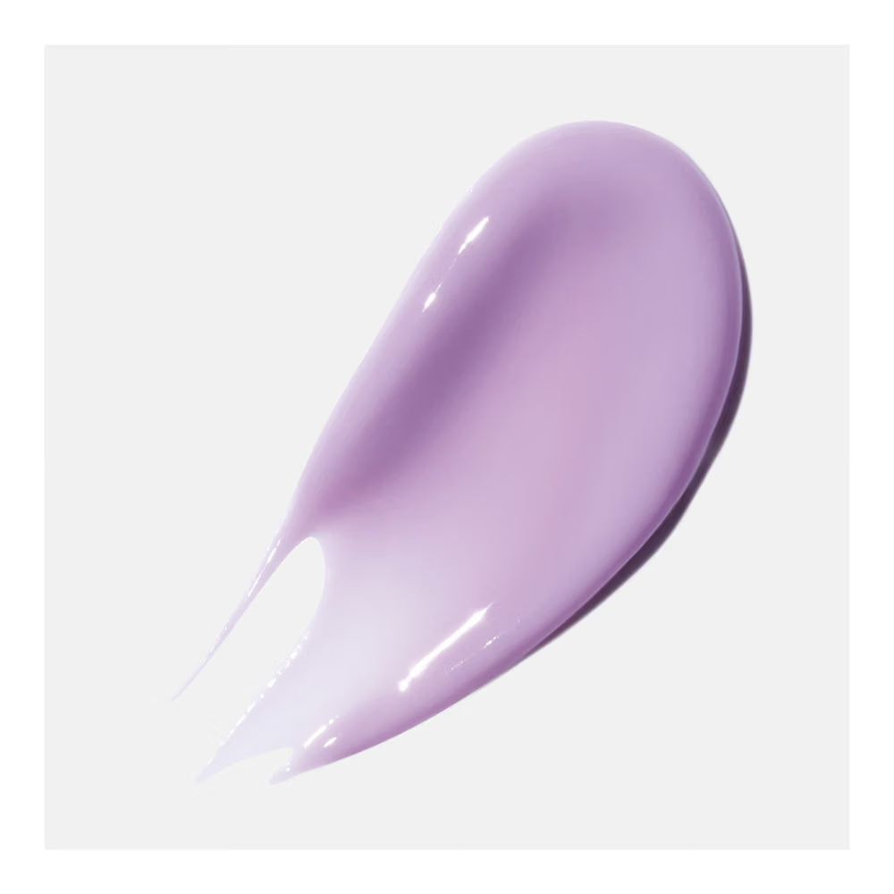 Close-up swatch of the Taro balm showing its light purple glossy texture.