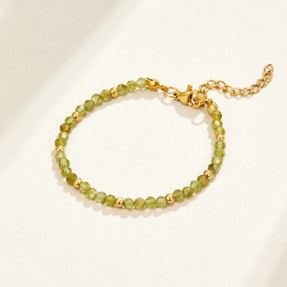 BEAUTIFUL EARTH - PERIDOT BEAD BRACELET