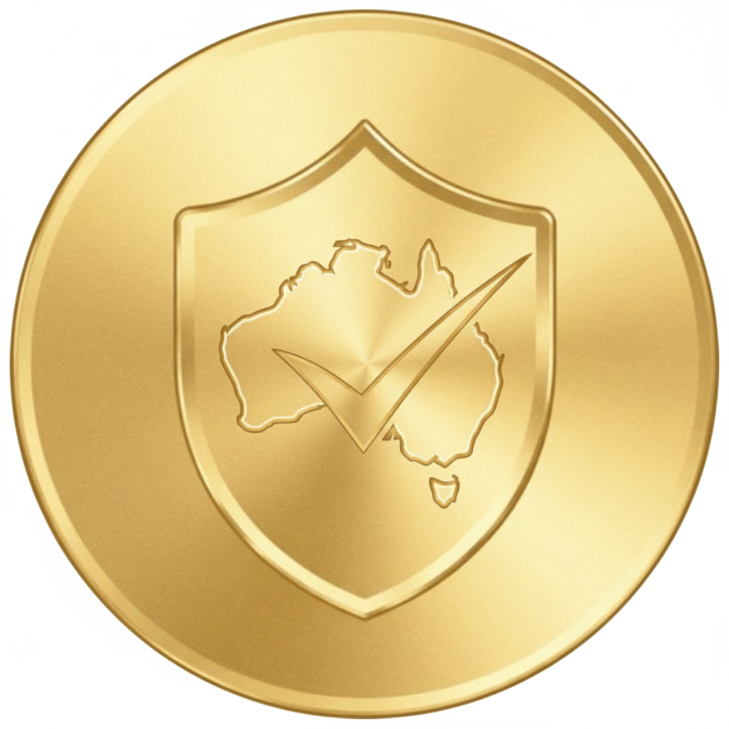 100% Australian Owned Gold Coin Icon