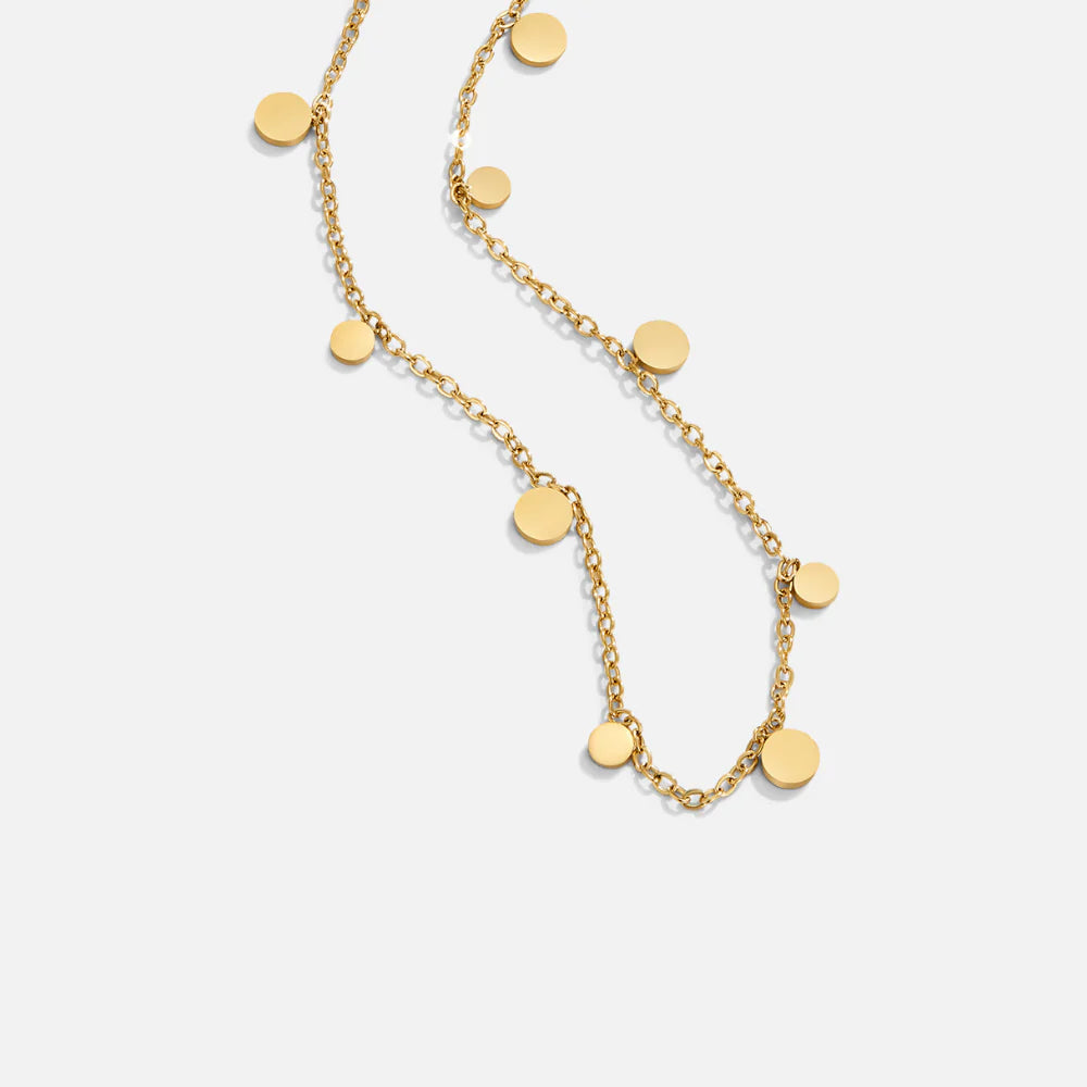 BEAUTIFUL EARTH - GOLD COIN DISC CHARM CHOKER NECKLACE