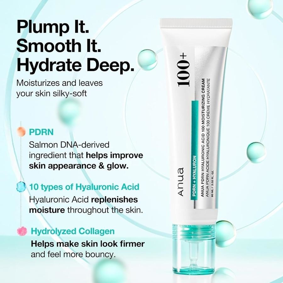 ANUA - PDRN Hyaluronic Acid 100 Moisture Cream - 60ML