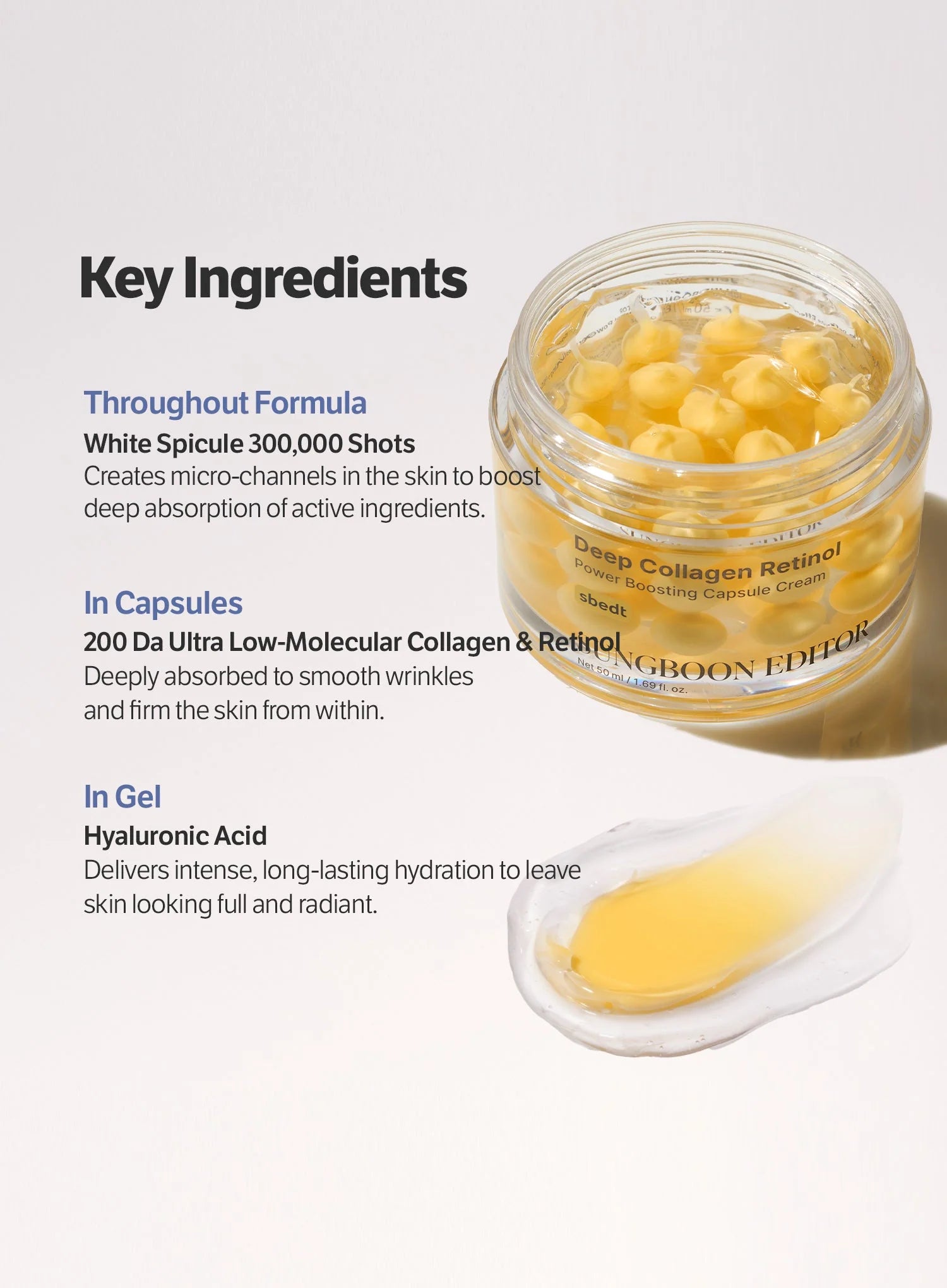 SUNGBOON - Deep Collagen Retinol Power Boosting Capsule Cream - 50ML
