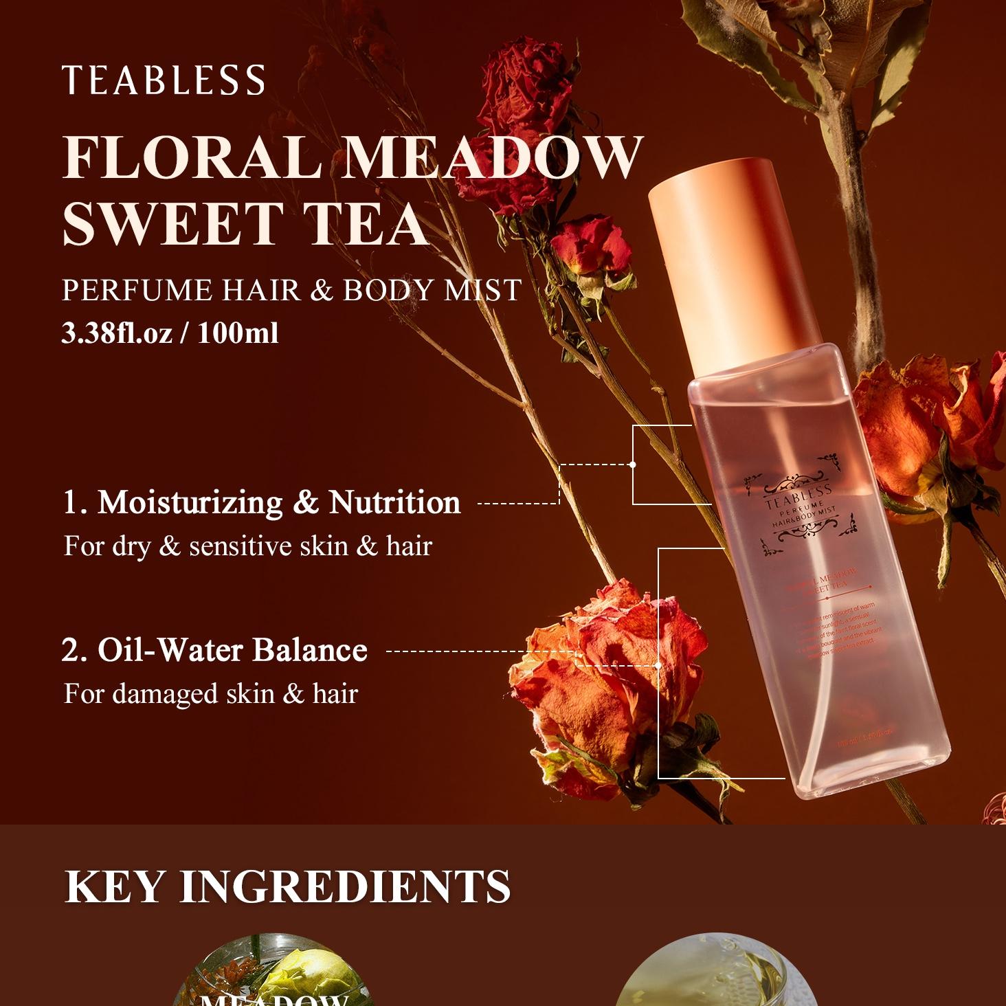 TEABLESS - Floral Meadowsweet Tea Perfume Hair & Body Mist - 100ML