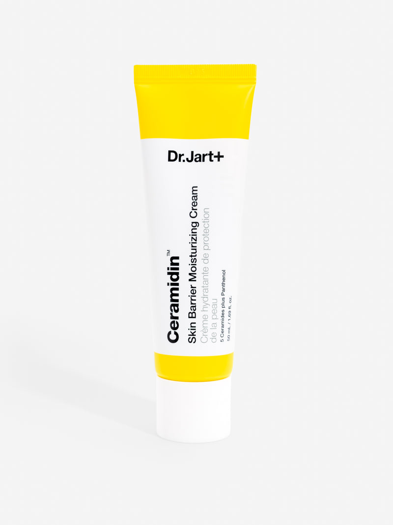 Product tube: Dr. Jart+ Ceramidin Moisturising Cream tube against a white background