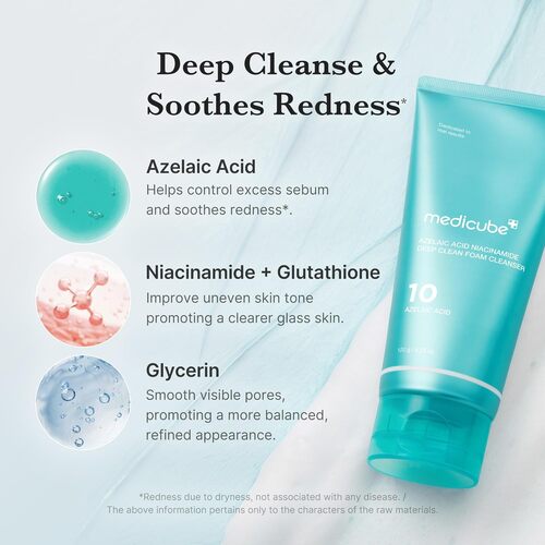 MEDICUBE - Azelaic Acid Niacinamide Deep Clean Foam Cleanser - 120G