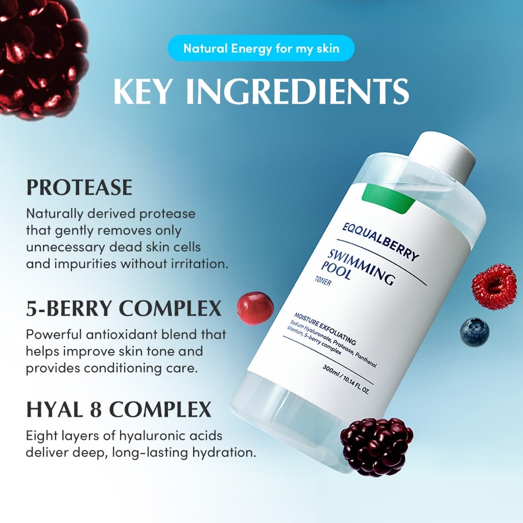 EQQUALBERRY - Swimming Pool Toner - 155ML