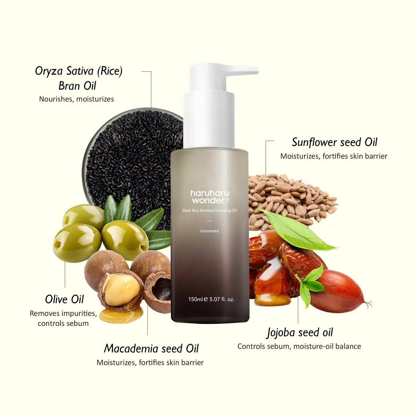 HARUHARU WONDER - Black Rice Moisture Deep Cleansing Oil (Unscented) - 150ML