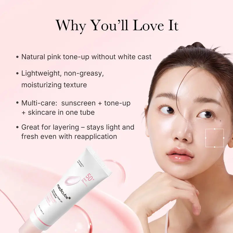 MEDICUBE - PDRN Pink Tone Up Sun Cream - 50ML