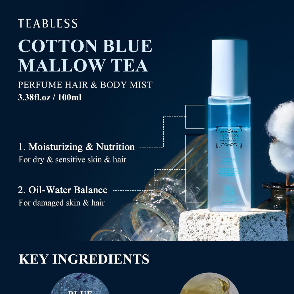 TEABLESS - Cotton Blue Mallow Tea Perfume Hair & Body Mist - 100ML