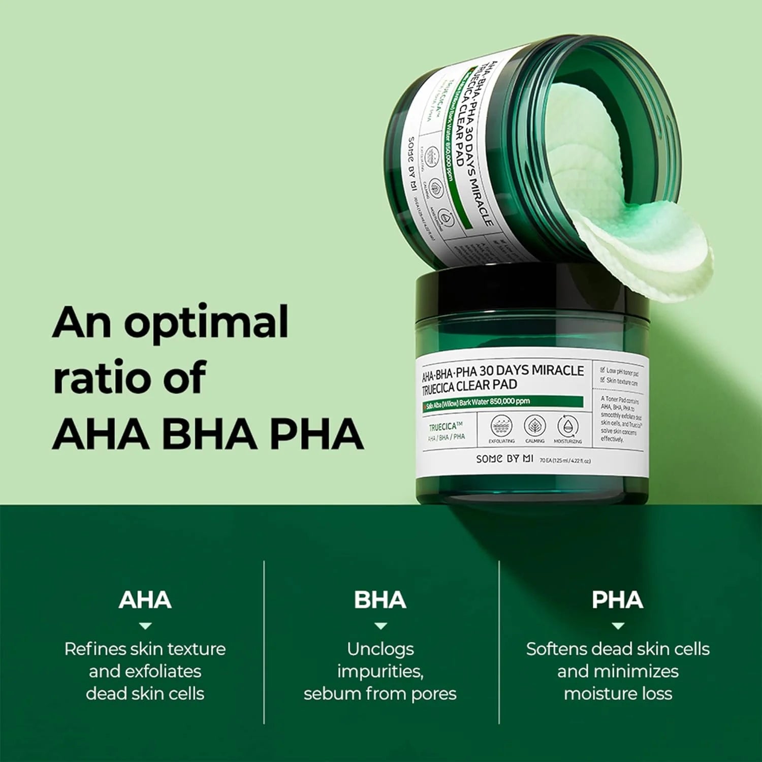 SOME BY MI - AHA BHA PHA 30 Days Miracle Truecica Clear Pad - (70 Pads)