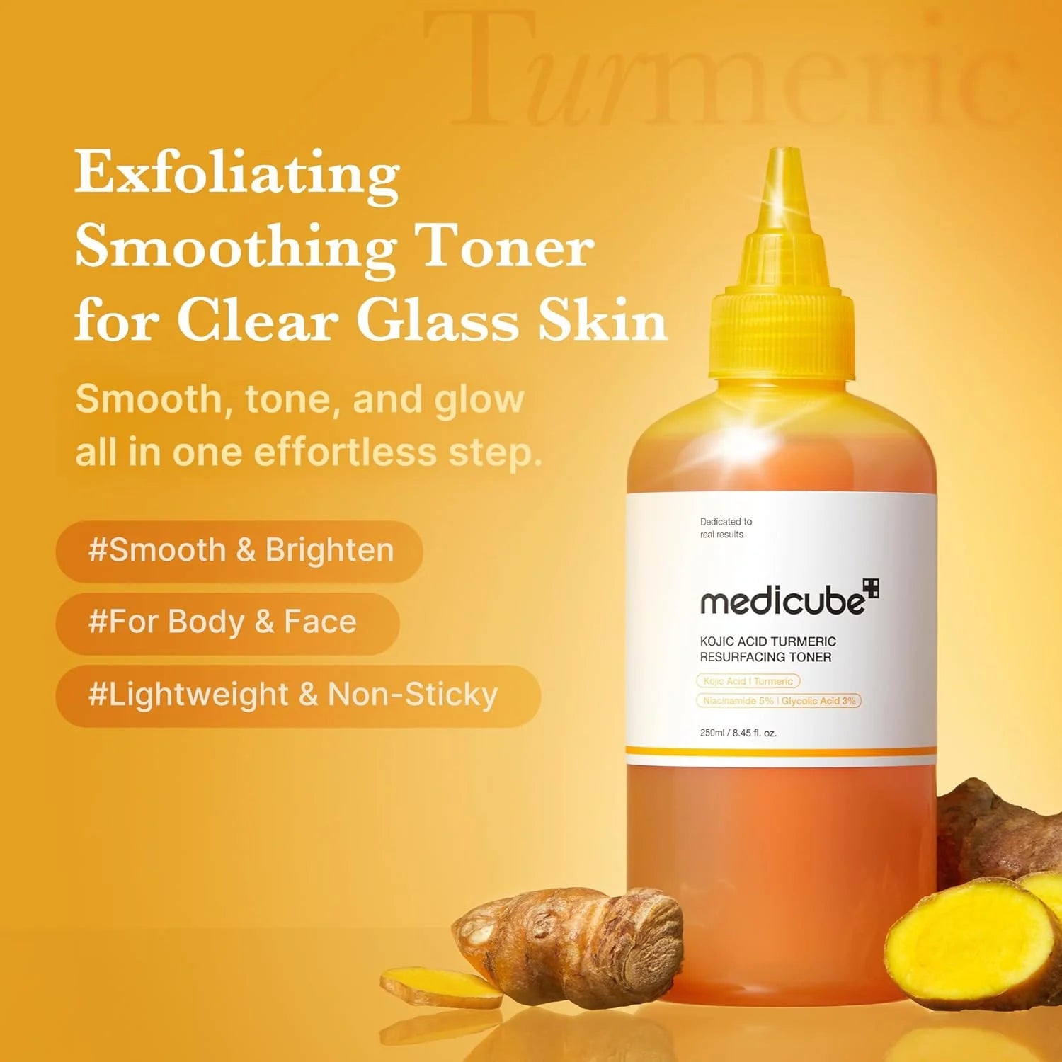 MEDICUBE - Kojic Acid Turmeric Resurfacing Toner - 250ML