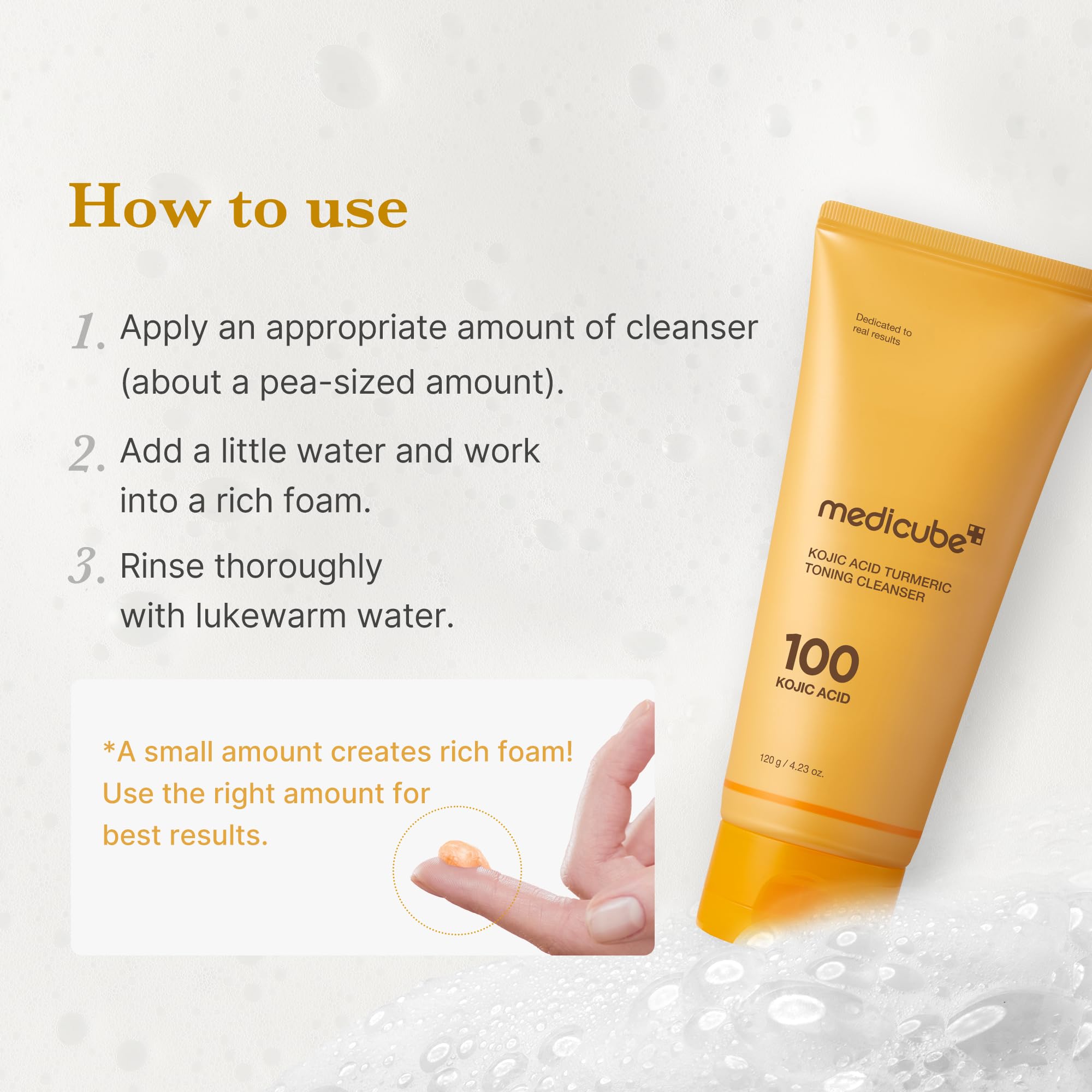 MEDICUBE - Kojic Acid Turmeric Toning Cleanser - 120G
