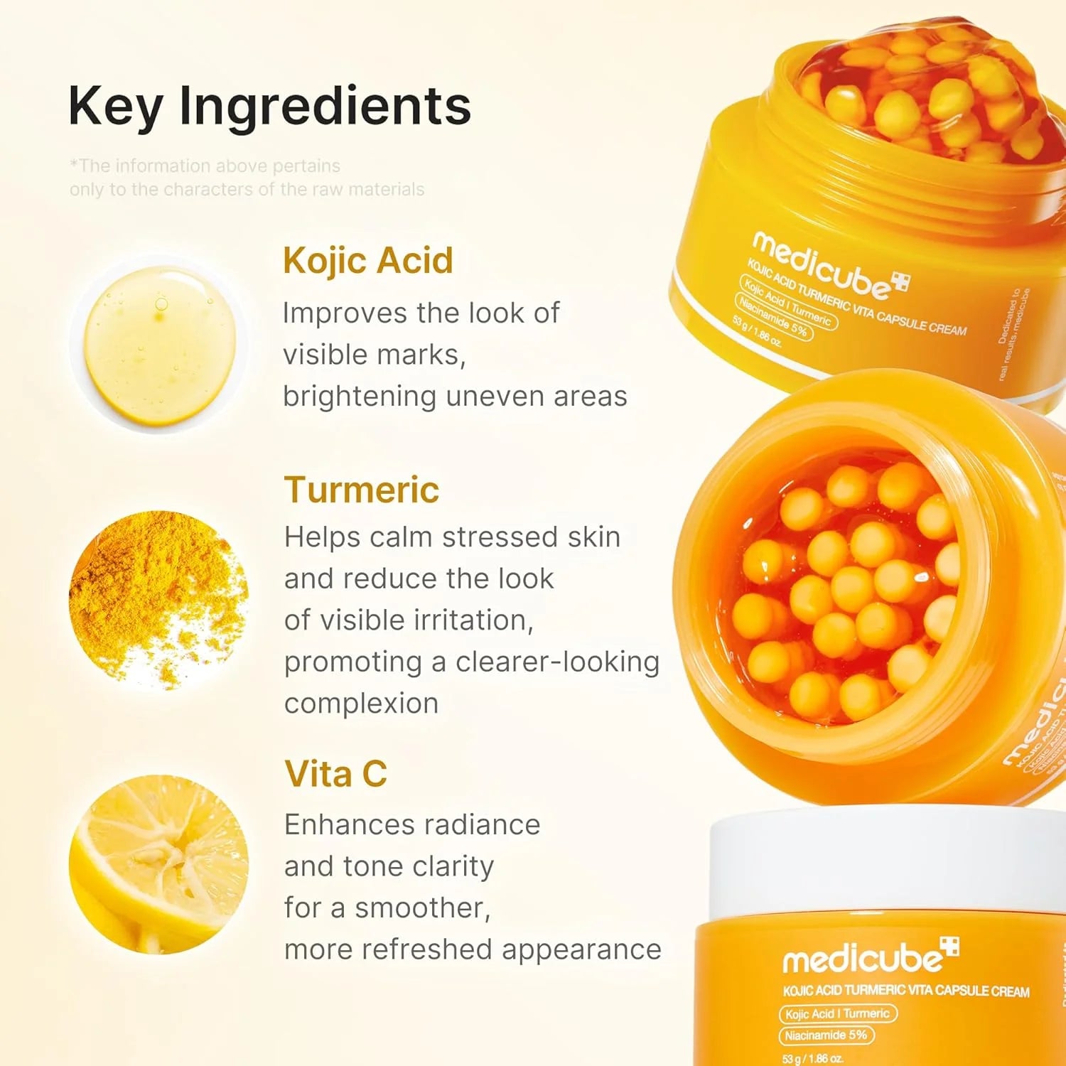 MEDICUBE - Kojic Acid Turmeric Vita Capsule Cream - 53G