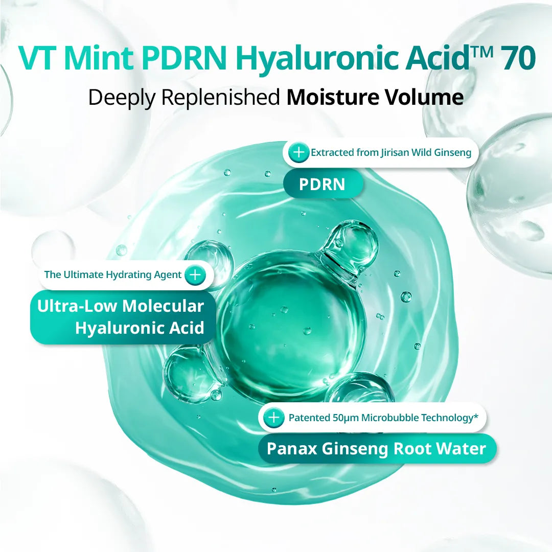 VT COSMETICS - PDRN Hyaluronic Acid Mint Micro Bubble Serum - 70ML