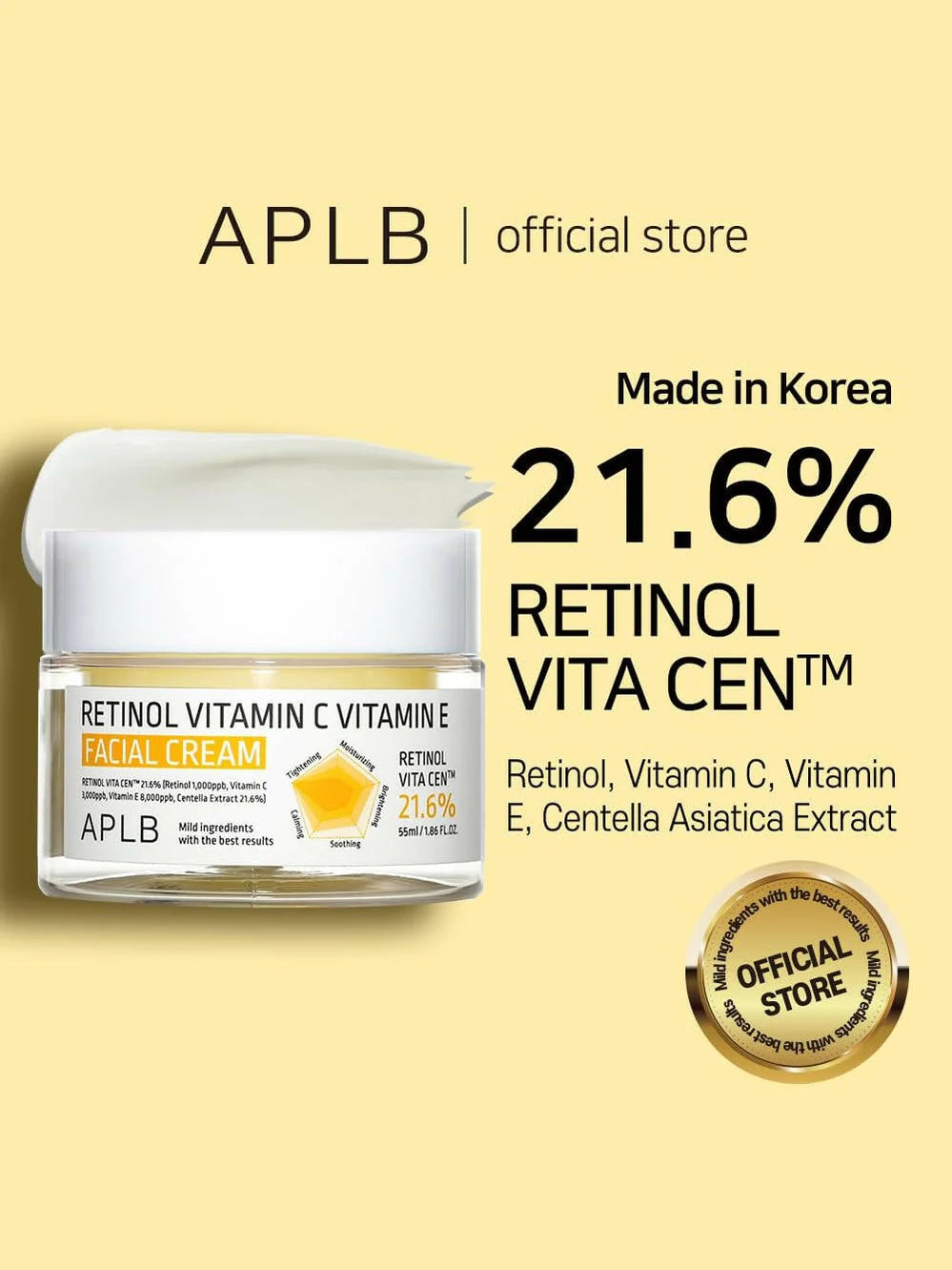 APLB - Retinol Vitamin C Vitamin E Facial Cream - 55ML