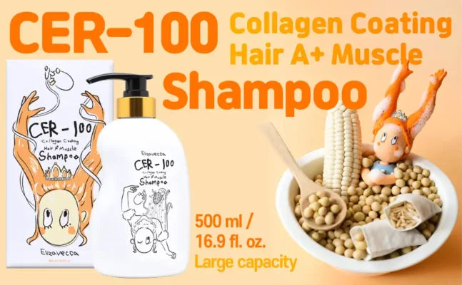 ELIZAVECCA - CER-100 Collagen Coating Hair A+ Muscle Shampoo - 500ML
