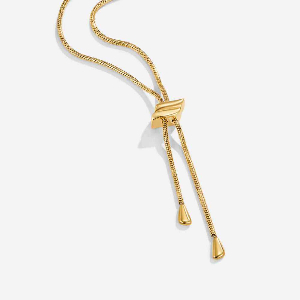 BEAUTIFUL EARTH - LOLA 18 K GOLD LARIAT NECKLACE