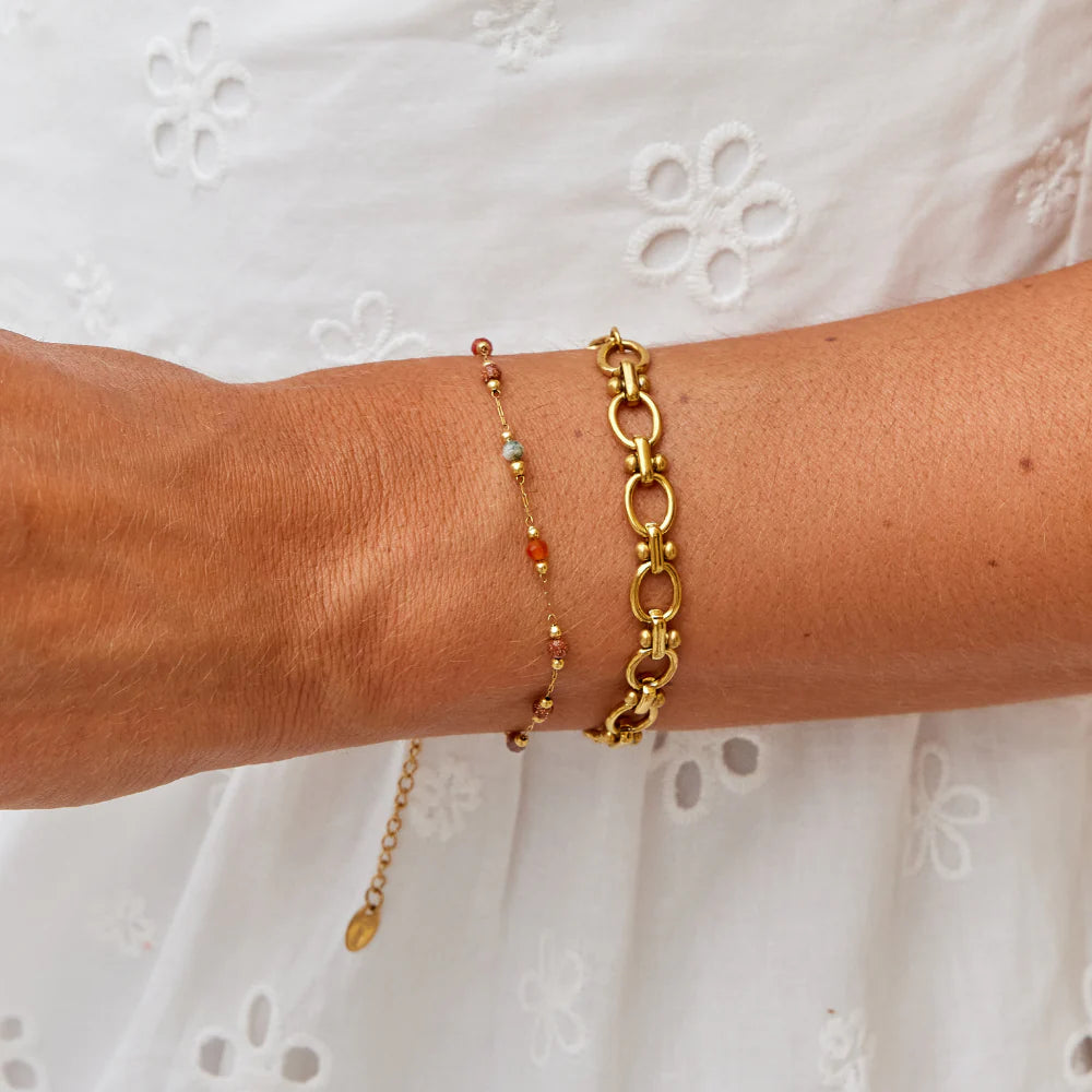 BEAUTIFUL EARTH - MIXED GEMSTONE STATION BRACELET
