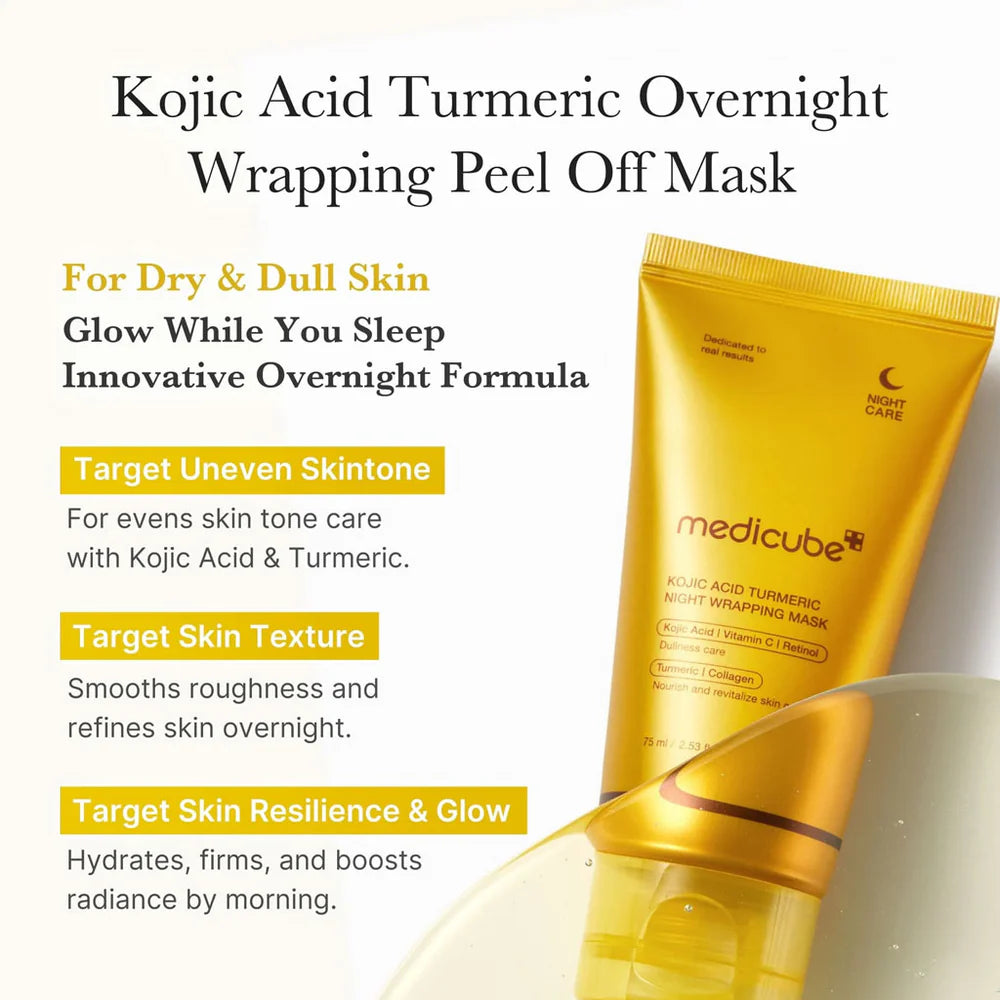 MEDICUBE - Kojic Acid Turmeric Night Wrapping Mask - 75ML