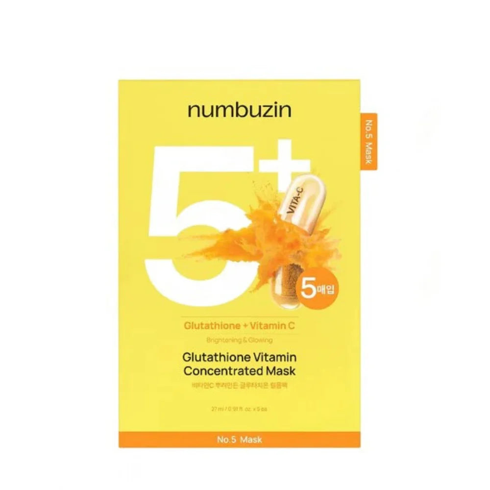 NUMBUZIN - No.5+ Glutathione Vitamin Concentrated Sheet Mask - 27ML (1 Mask)