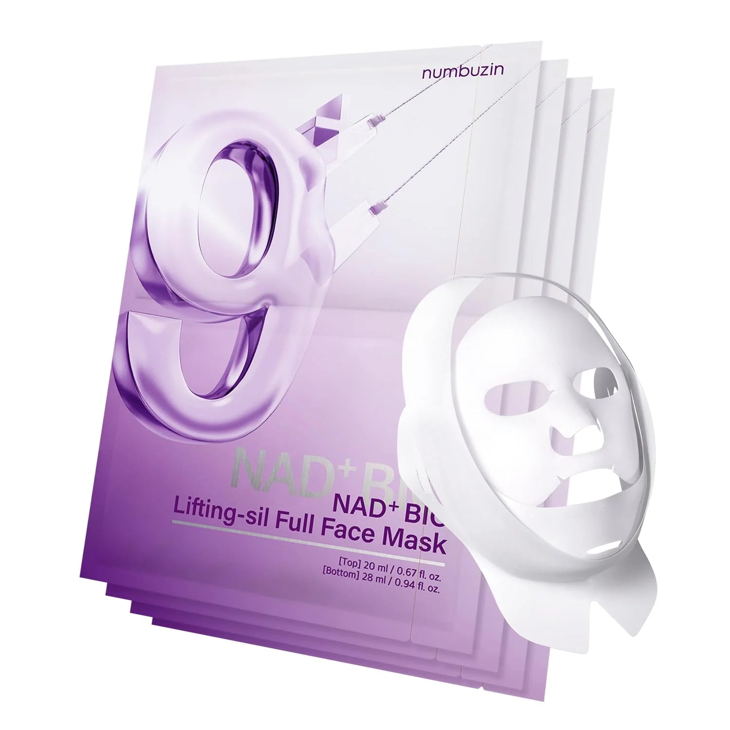 NUMBUZIN - No.9 NAD+ Bio Lifting Full Cover Facial Mask (20ML + 28ML) x 4ea