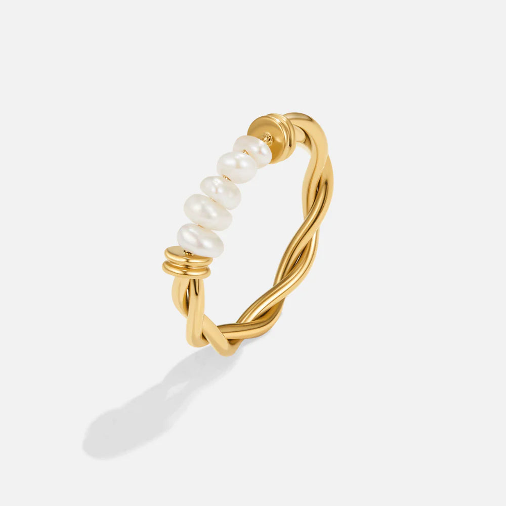 BEAUTIFUL EARTH - TWISTED CLASSIC FRESHWATER PEARL RING - SIZE 8