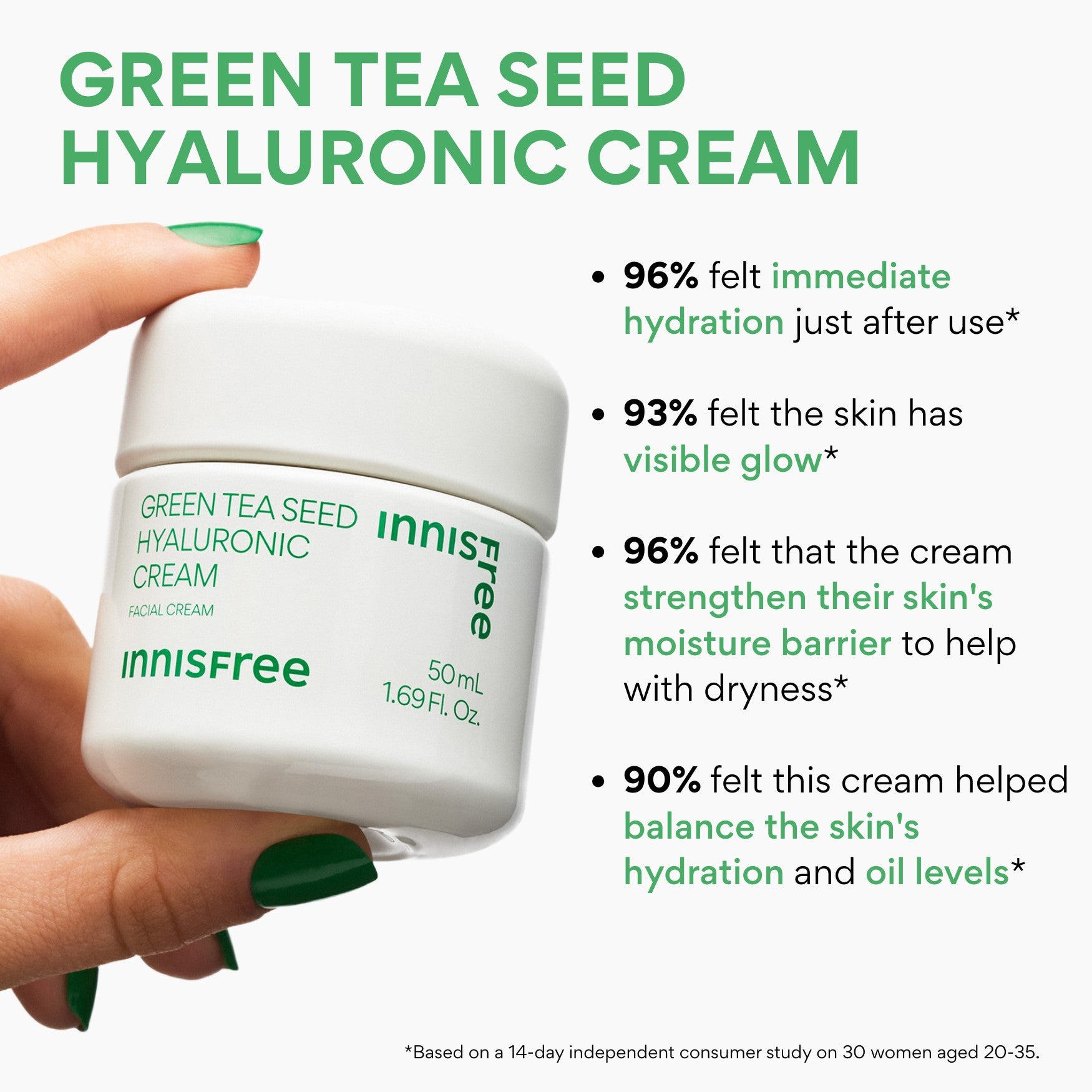 INNISFREE - Green Tea Seed Hyaluronic Cream - 50ML