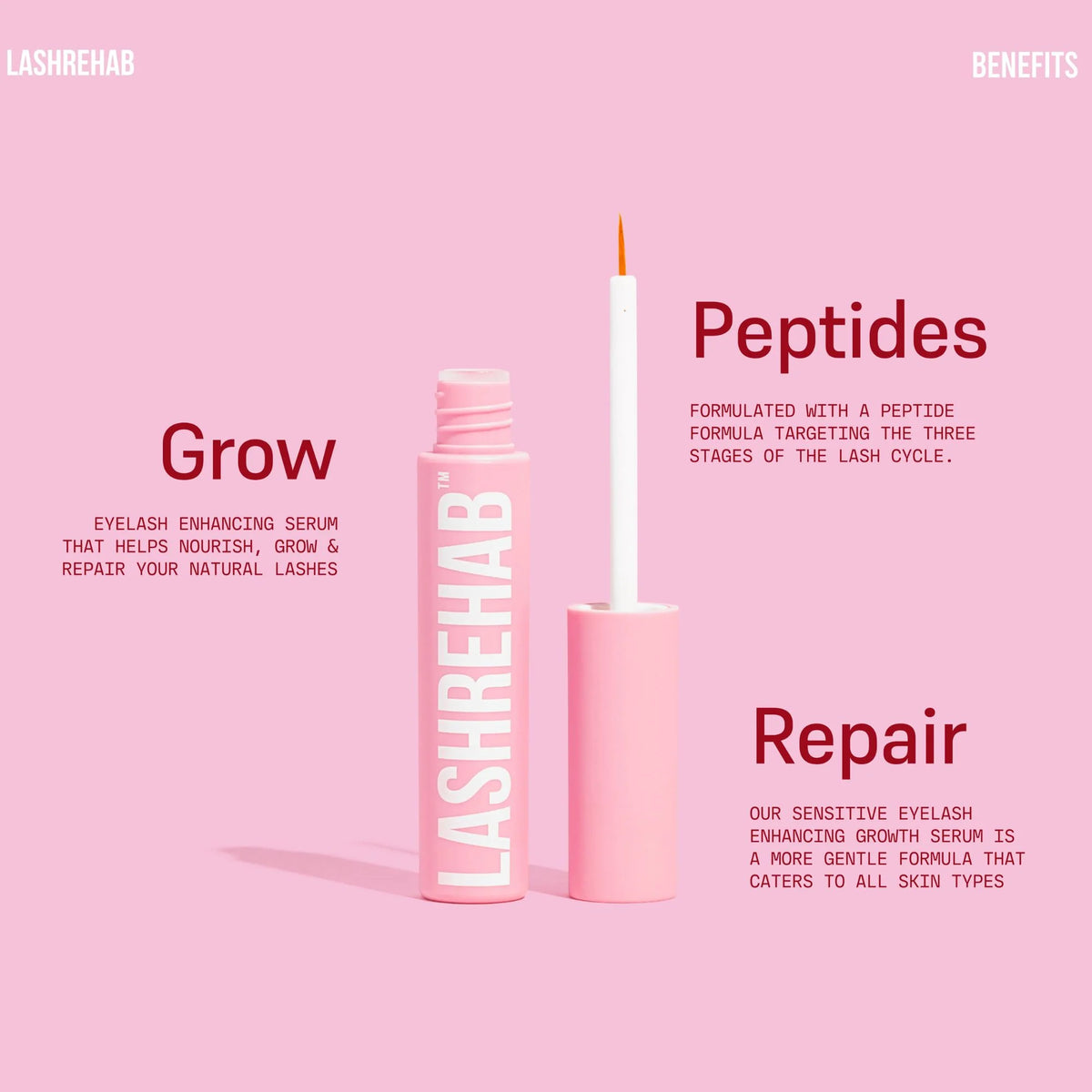 LASH REHAB - Eyelash Growth Serum – Clinically Proven - 3ML