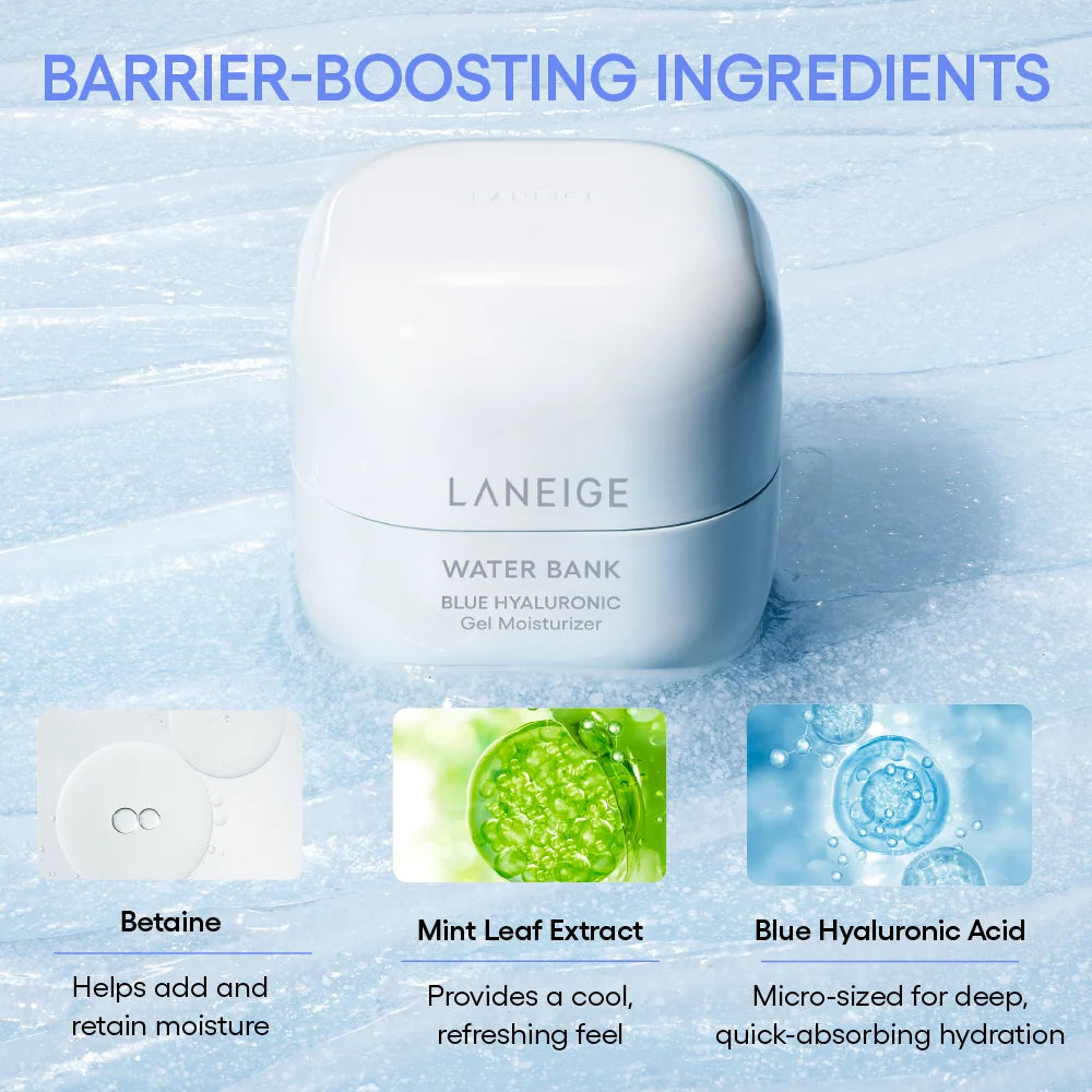 ngredient graphic: “LANEIGE Water Bank Blue Hyaluronic Gel Cream ingredient infographic