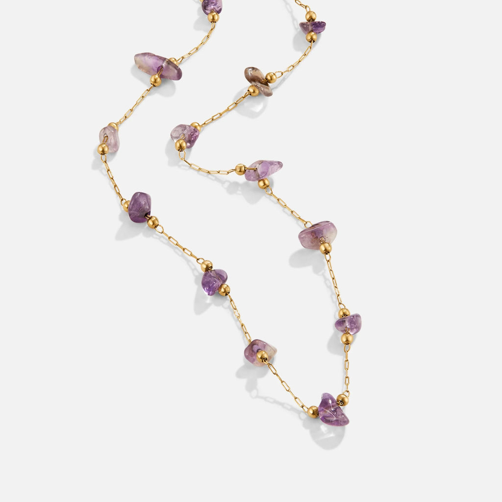 BEAUTIFUL EARTH - AMETHYST CRYSTAL BEAD NECKLACE