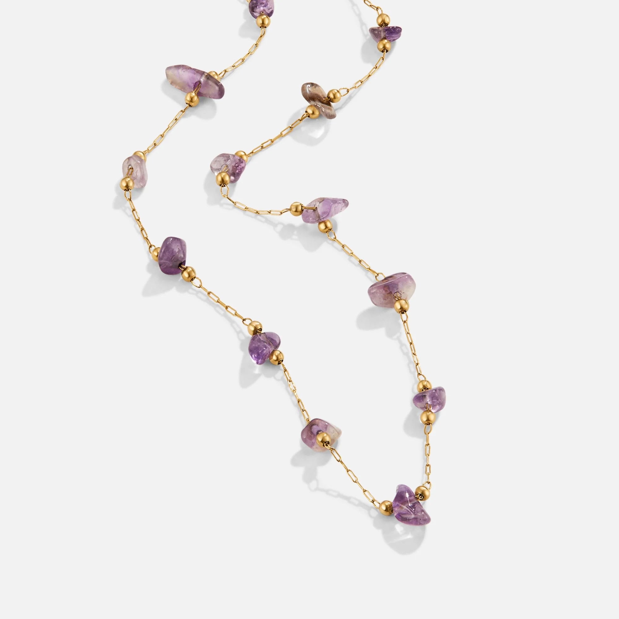 BEAUTIFUL EARTH - AMETHYST CRYSTAL BEAD NECKLACE