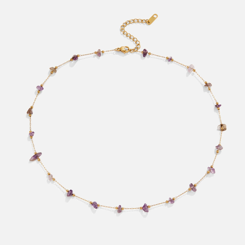 BEAUTIFUL EARTH - AMETHYST CRYSTAL BEAD NECKLACE