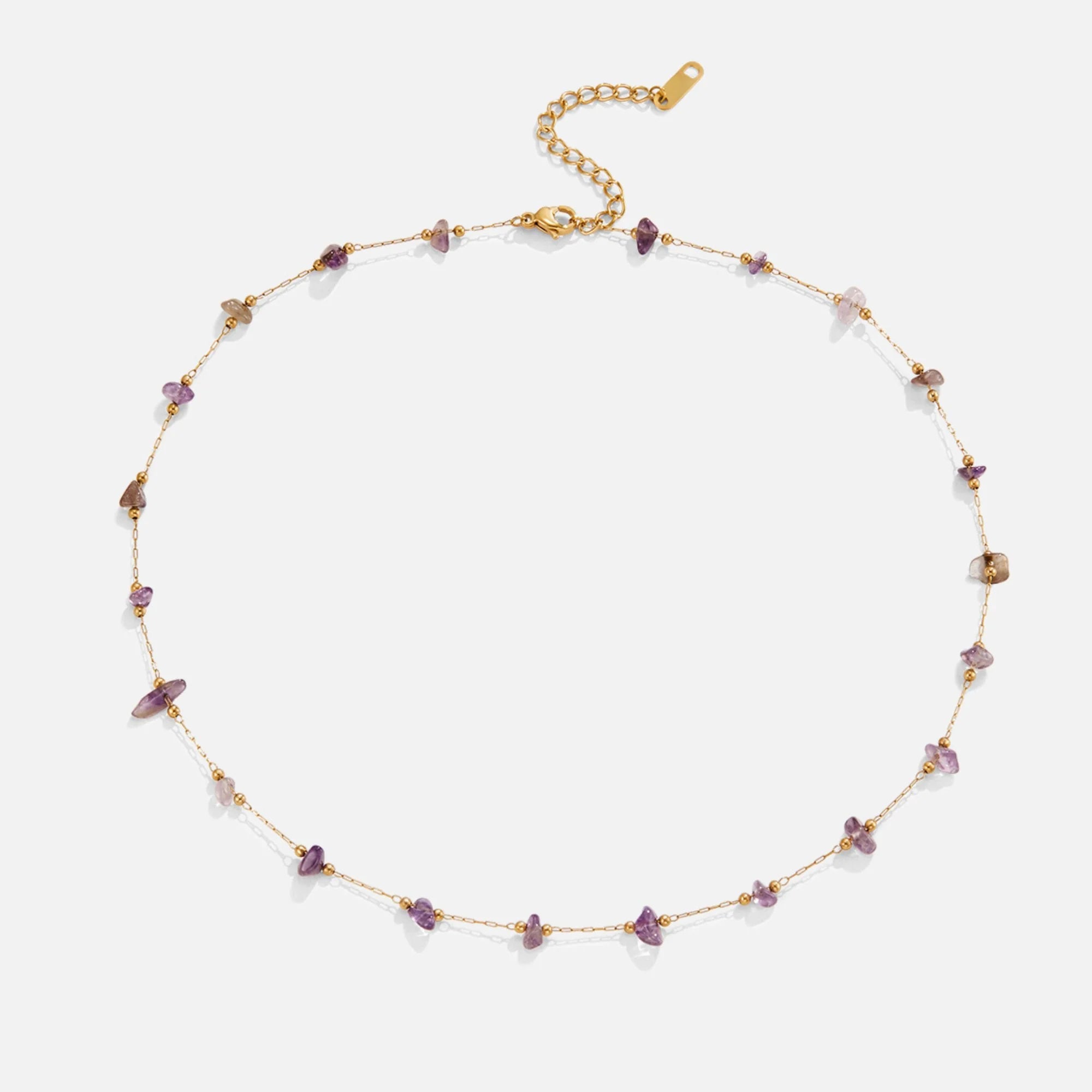 BEAUTIFUL EARTH - AMETHYST CRYSTAL BEAD NECKLACE