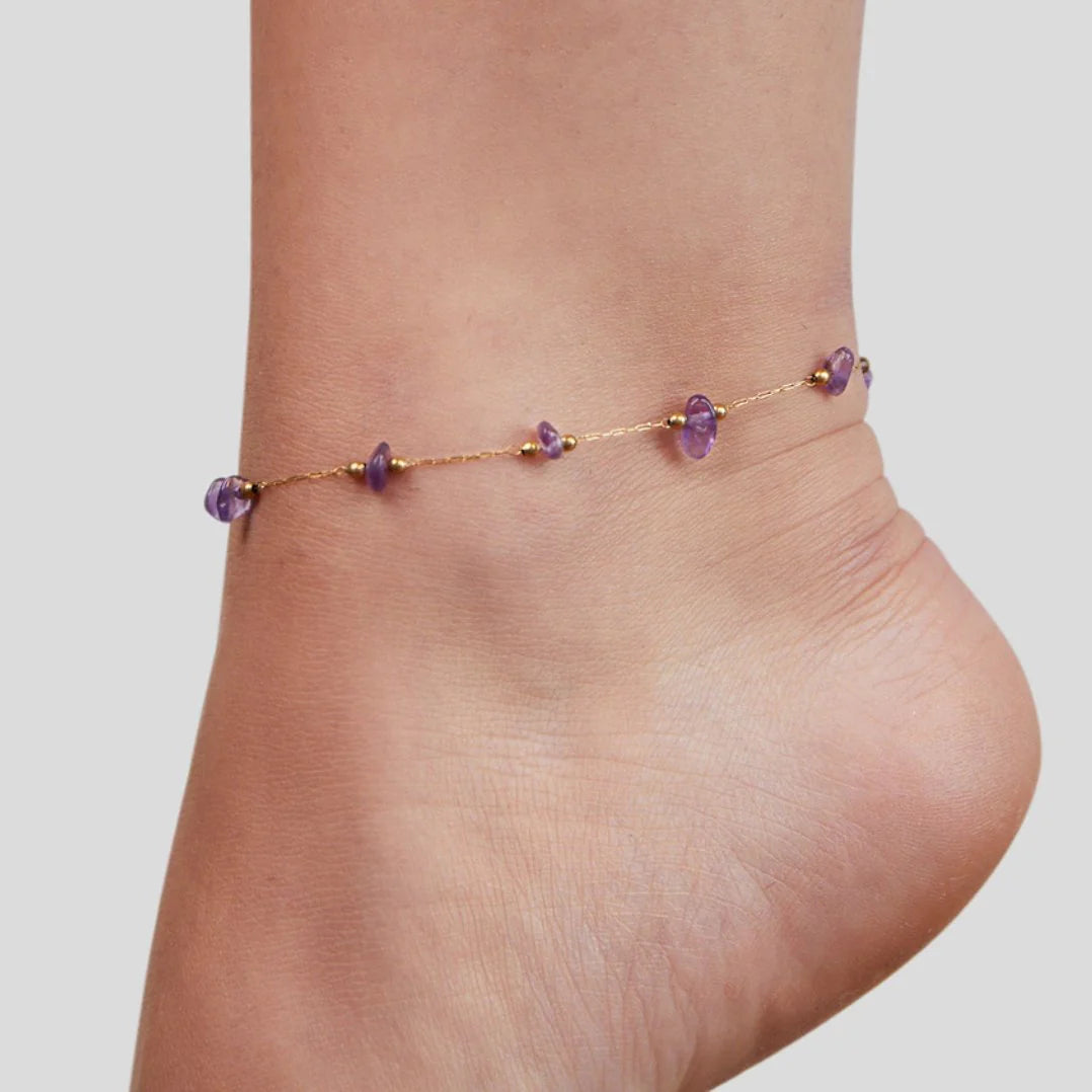 BEAUTIFUL EARTH - AMETHYST STONE ANKLET