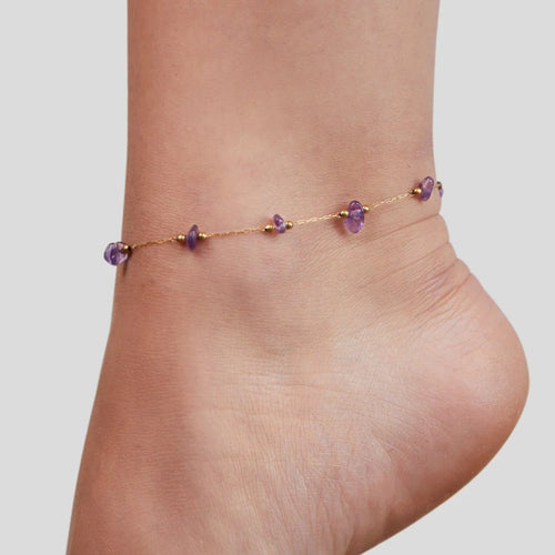 BEAUTIFUL EARTH - AMETHYST STONE ANKLET