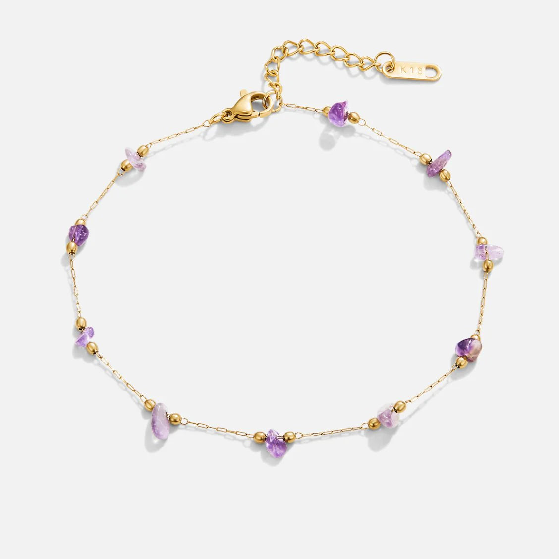BEAUTIFUL EARTH - AMETHYST STONE ANKLET