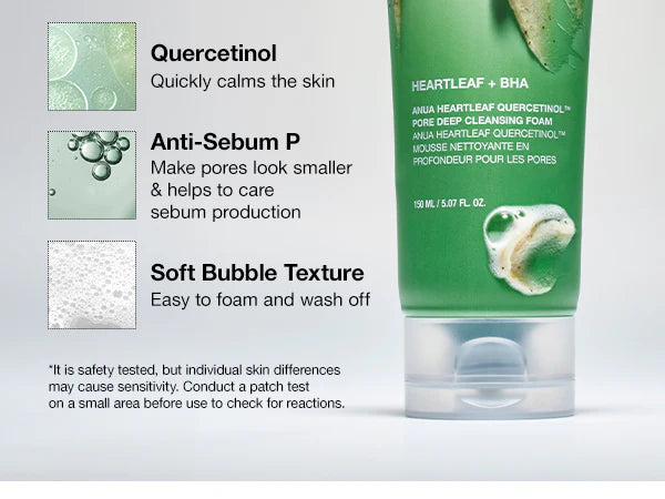 ANUA Heartleaf Quercetinol Pore Deep Cleansing Foam - 150ML