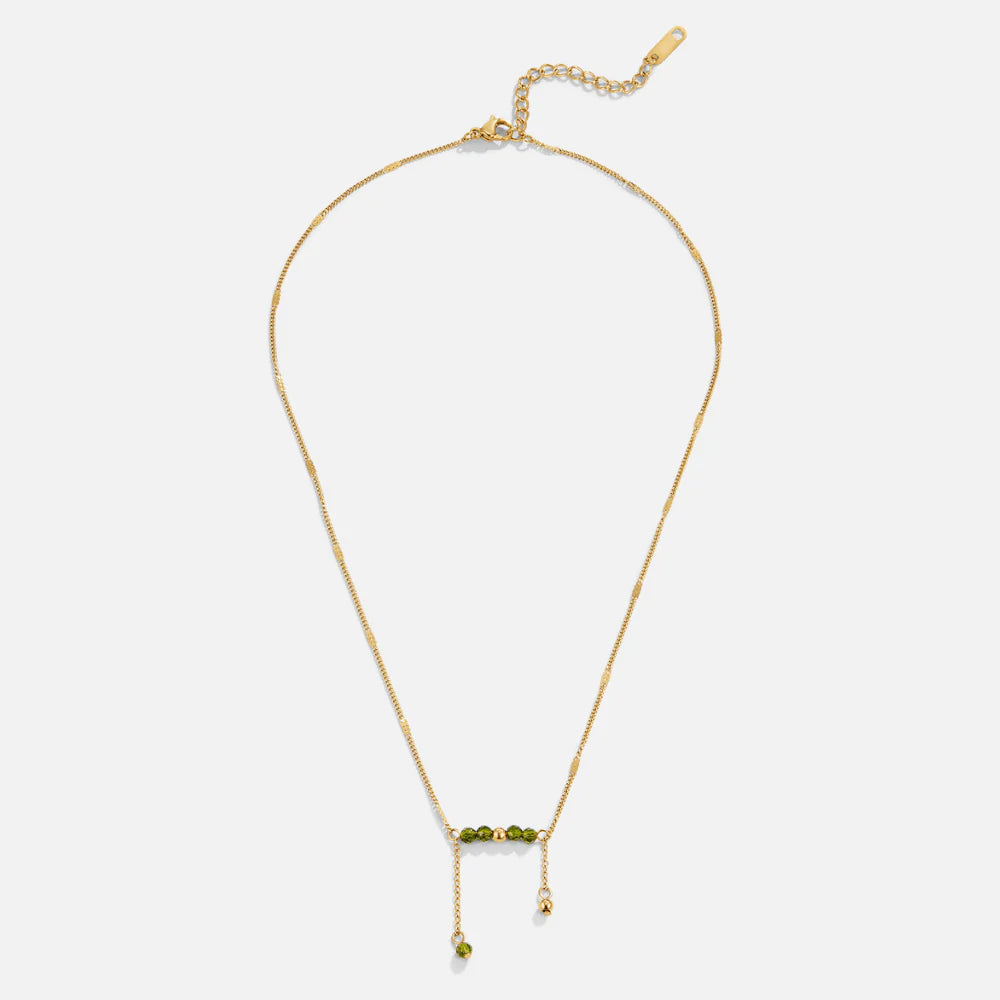 BEAUTIFUL EARTH - ARIZONA GREEN BEAD TASSEL NECKLACE