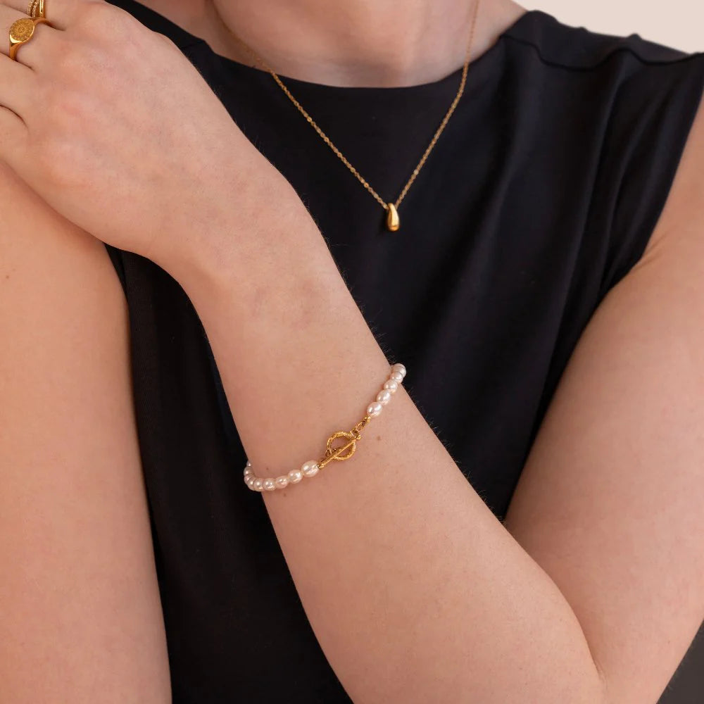 BEAUTIFUL EARTH - CARA PEARL LINK BRACELET