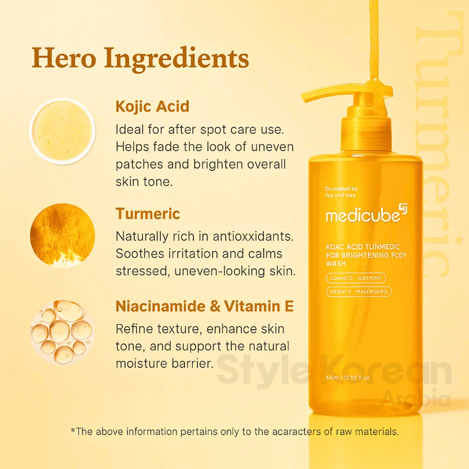 MEDICUBE - Kojic Acid Turmeric Vita Brightening Body Wash -400ML