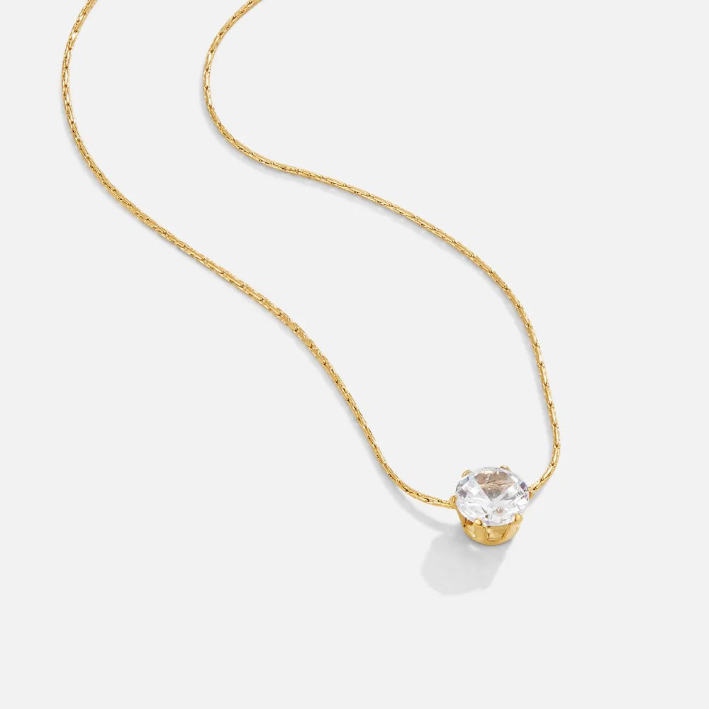 BEAUTIFUL EARTH - DAINTY CRYSTAL SOLITAIRE NECLACE – 18K GOLD