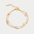 BEAUTIFUL EARTH - WHITE FRESHWATER PEARL STATION BRACELET – 18K GOLD