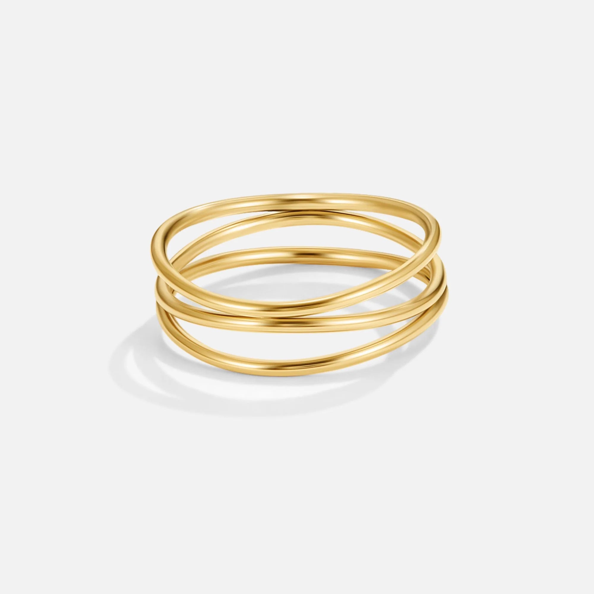 BEAUTIFUL EARTH - TRIPLE WRAP INFINITY RING – 18K GOLD - SIZE 8
