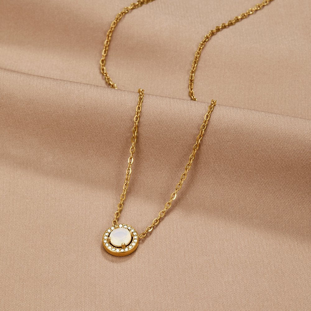 BEAUTIFUL EARTH - GOLD MONET CRYSTAL NECKLACE