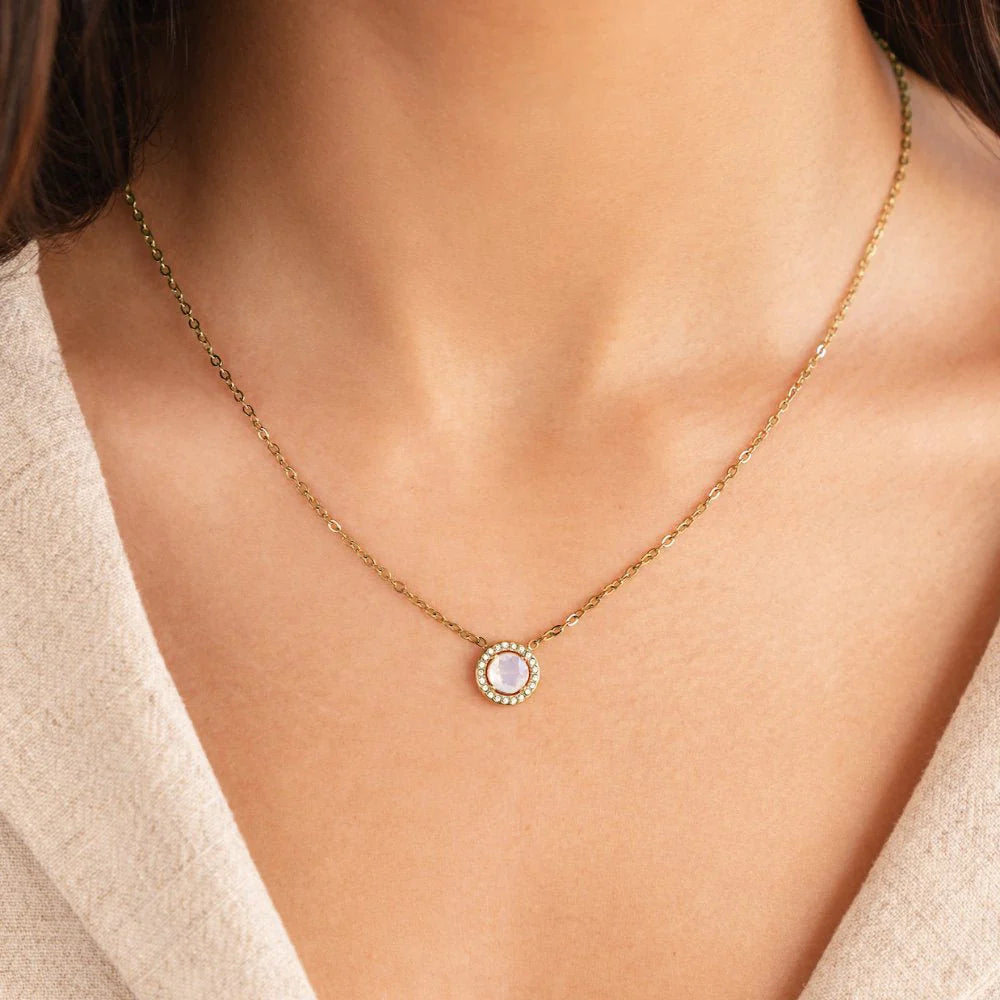 BEAUTIFUL EARTH - GOLD MONET CRYSTAL NECKLACE