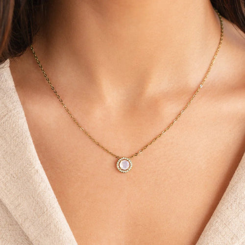 BEAUTIFUL EARTH - GOLD MONET CRYSTAL NECKLACE